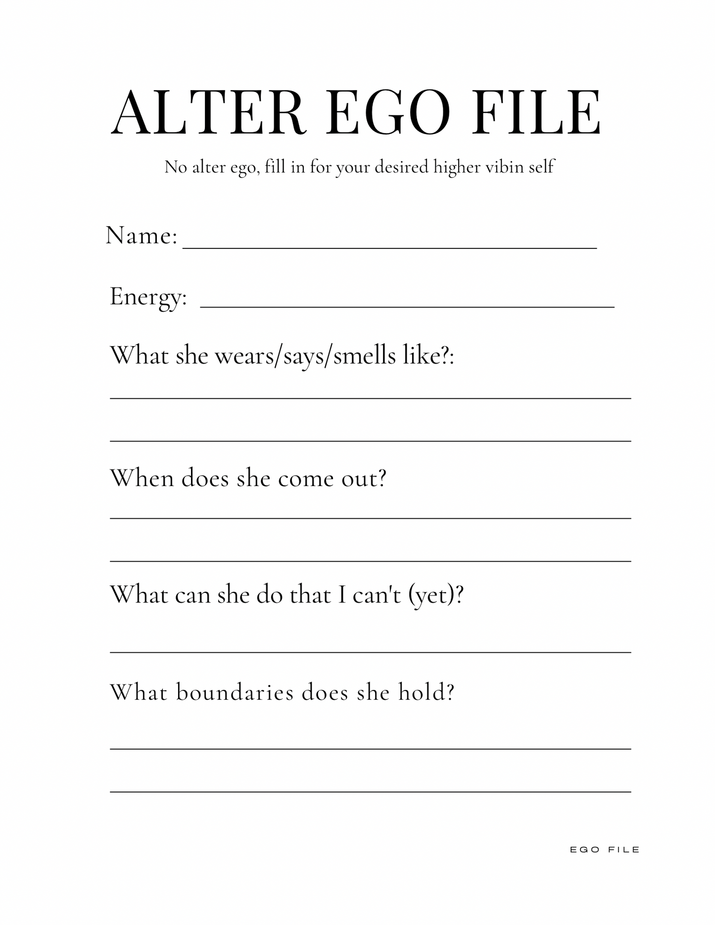 Alter Ego File