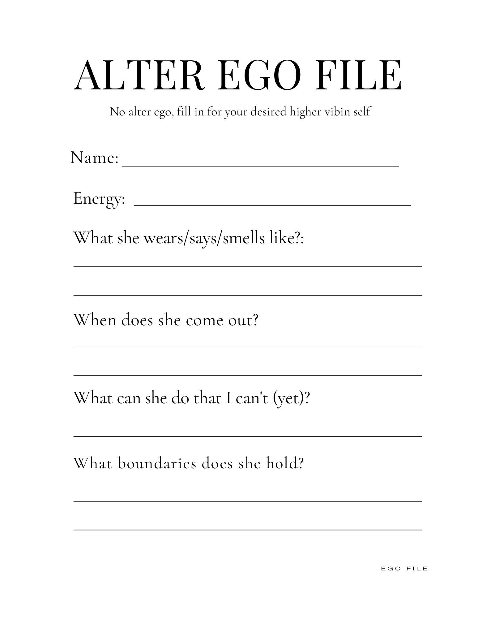 Alter Ego File